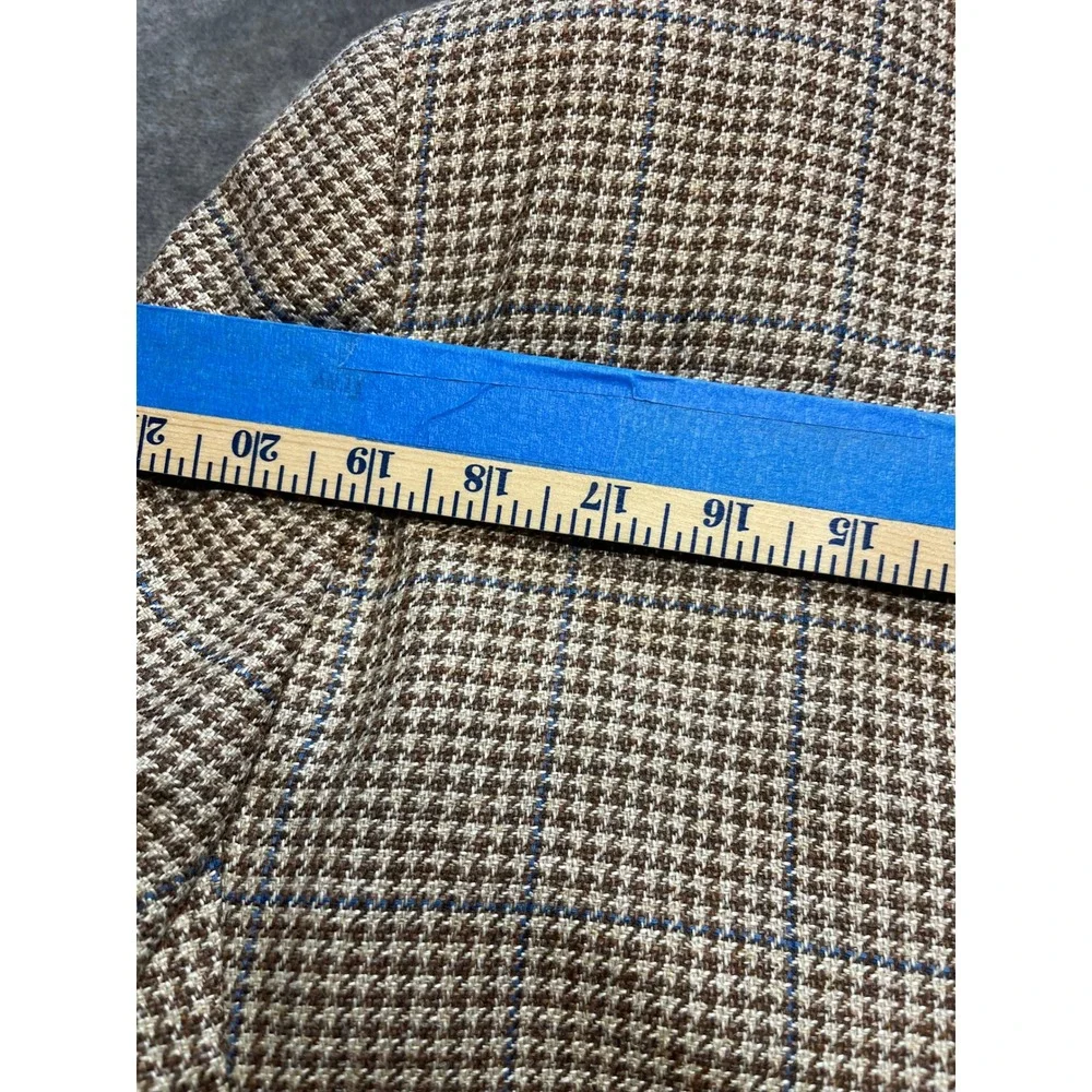 Jos A Bank Men's Houndstooth Blazer 46L Wool‎ Silk Linen Blend Sport Coat